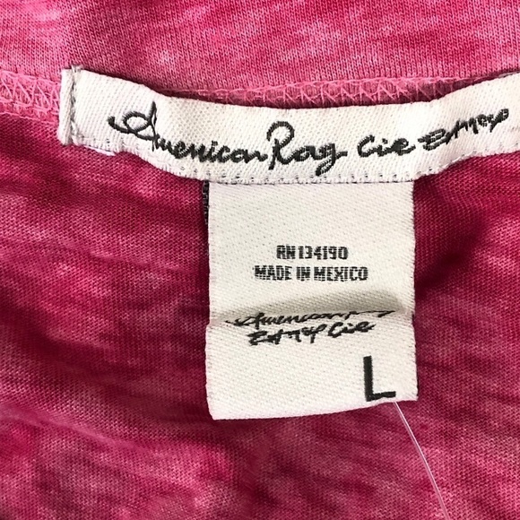 American Rag v neck pink knot top, NWT, large - Picture 7 of 8